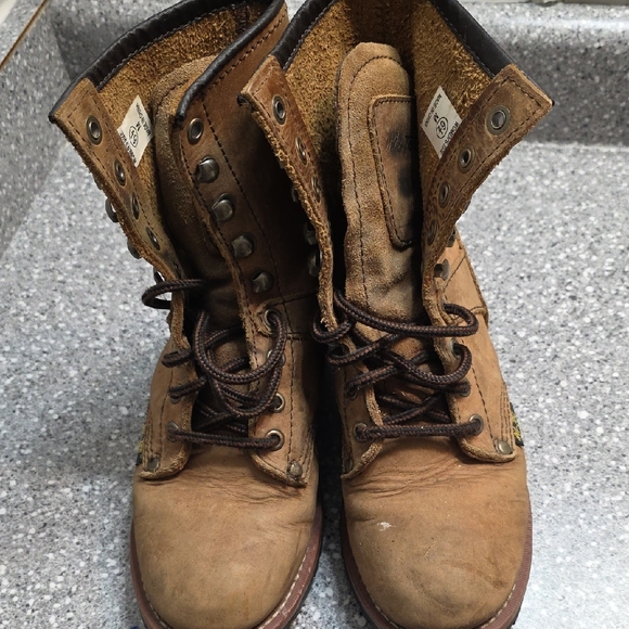 Men's Tan Leather Work Boots by - Picture 4 of 8